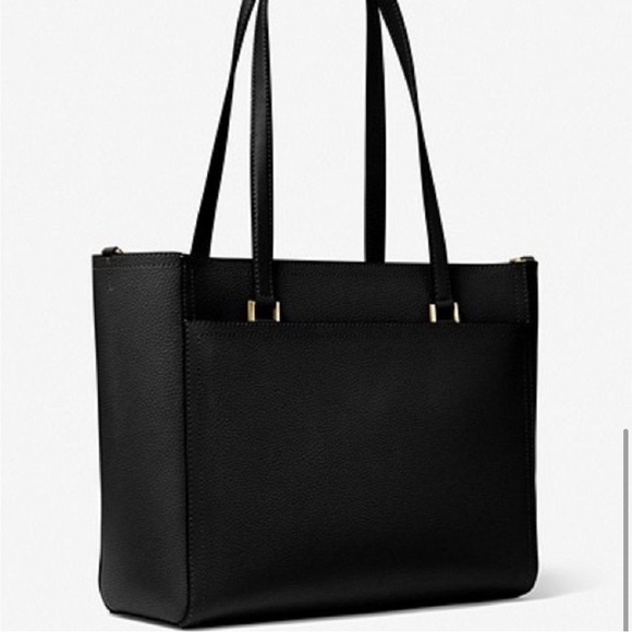 Michael Kors Maisie Large Pebbled Leather 3 in 1 Black Tote NWT - Picture 3 of 9
